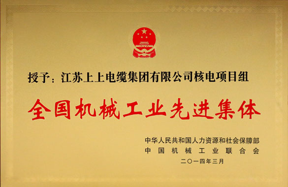 凯时集团手艺中心核电项目组荣获“天下机械工业先进整体”称呼