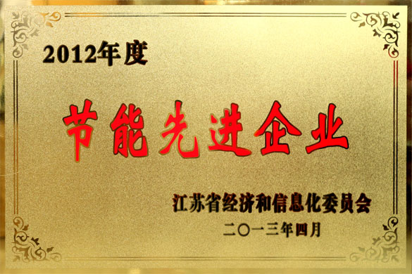 凯时被评为“2012年度江苏省节能先进企业”