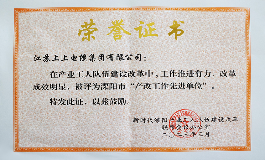 凯时电缆获评溧阳市“产改事情先进单位”、溧阳市“十佳产改实践案例”